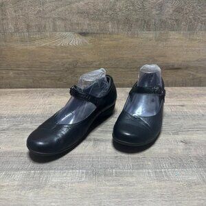 Dansko Fawna Black Leather Mary Jane Shoes Women's Size EU 39